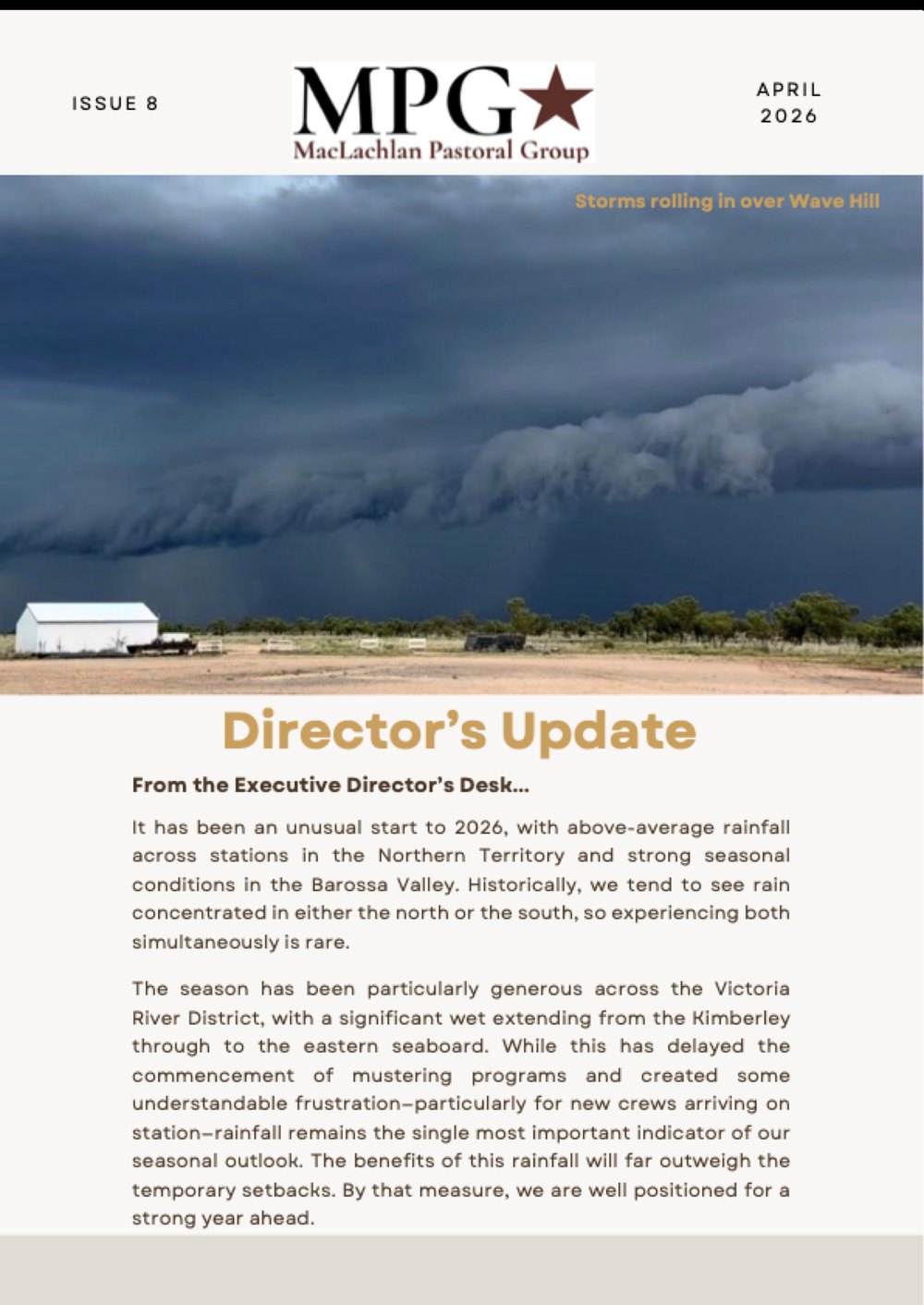 Cover of Issue 8, April 2026: storms rolling in over Wave Hill